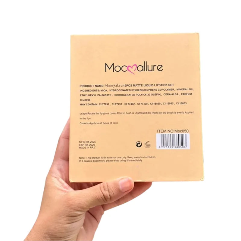 12 Pcs Mocallure Matte Liquid Lipstick Set