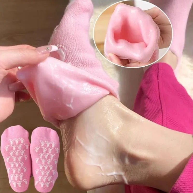 Reusable Silicone Spa Gel Socks for Dry Feet & Cracked Heels