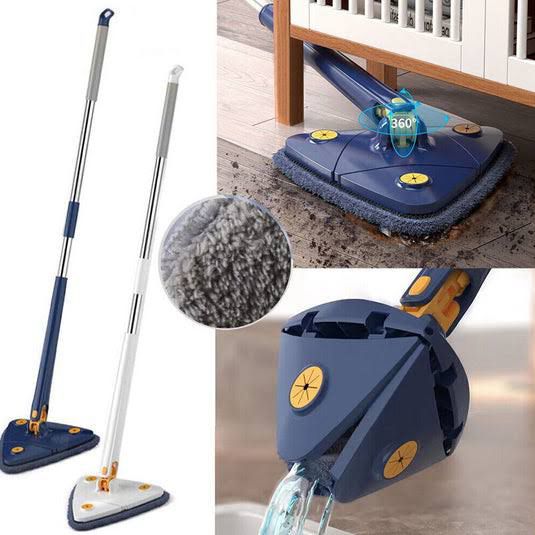360° Twist Rotatable Triangle Mop with Long Handle Auto Squeeze Design for Floor, Wall, and Ceiling Cleaning Multi-surface cleaning mop